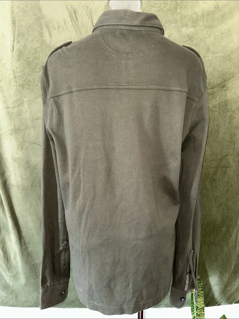 Banana Republic Olive Green Military-Style Button Shirt Jacket